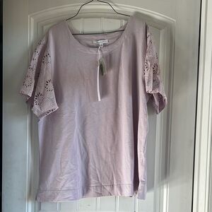 Lavender Lace Sleeve Top